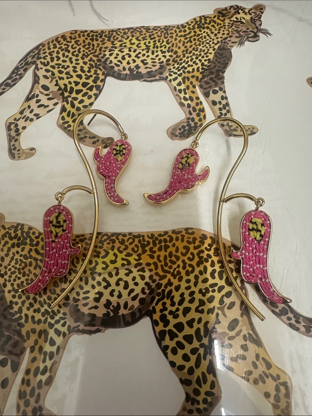 Mignonne Gavigan Gold-Tone Pink beaded tulip Earrings